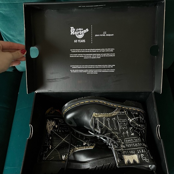 Dr. Martens 1460 Basquiat Leather Lace Up Boots - Limited Edition - Picture 10 of 12